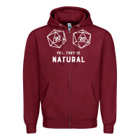 Burgundy yes they're natural 20 dice funny rpg gamer Zipper Hoodie - artisFamous