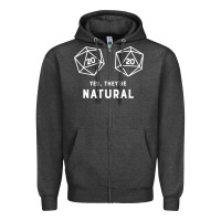 Charcoal Heather yes they're natural 20 dice funny rpg gamer Zipper Hoodie - artisFamous