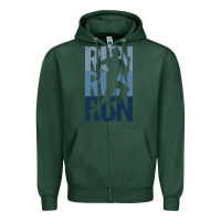 Sports Green Run Running | for Runners Zipper Hoodie - artisFamous