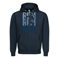 Navy Run Running | for Runners Zipper Hoodie - artisFamous