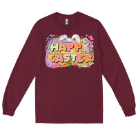 Burgundy Happy Easter Long Sleeve Tee - LillyAllenDesigns