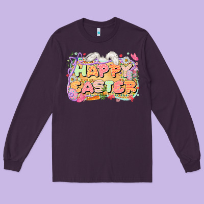 Happy Easter Long Sleeve Tee Designed By Lillyallendesigns