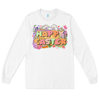 White Happy Easter Long Sleeve Tee - LillyAllenDesigns
