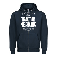 Navy Tractor Mechanic Gift Funny Job Title Profession Birthday Idea Zipper Hoodie - artisFamous