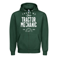 Sports Green Tractor Mechanic Gift Funny Job Title Profession Birthday Idea Zipper Hoodie - artisFamous