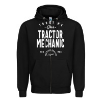 Black Tractor Mechanic Gift Funny Job Title Profession Birthday Idea Zipper Hoodie - artisFamous