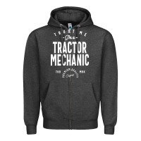 Charcoal Heather Tractor Mechanic Gift Funny Job Title Profession Birthday Idea Zipper Hoodie - artisFamous