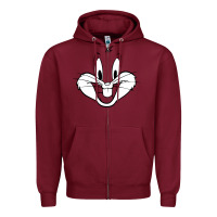 Burgundy bugs bunny Zipper Hoodie - artisFamous