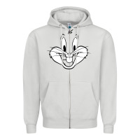 Dove Grey bugs bunny Zipper Hoodie - artisFamous