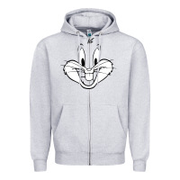 Heather Grey bugs bunny Zipper Hoodie - artisFamous