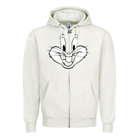 Oatmeal Heather bugs bunny Zipper Hoodie - artisFamous