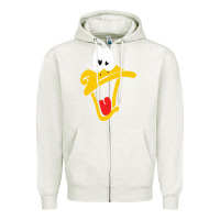 Oatmeal Heather daffy duck Zipper Hoodie - artisFamous