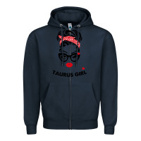 Navy taurus girl Zipper Hoodie - artisFamous