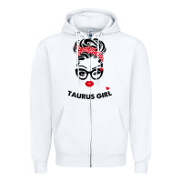 White taurus girl Zipper Hoodie - artisFamous