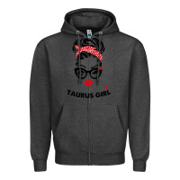 Charcoal Heather taurus girl Zipper Hoodie - artisFamous