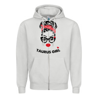 Dove Grey taurus girl Zipper Hoodie - artisFamous