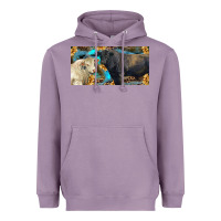 Lavender Charolais and black angus bull with sunflower and leopard Heavyweight Hoodie - RanaPortraitStore
