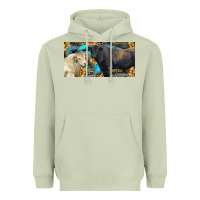 Matcha Charolais and black angus bull with sunflower and leopard Heavyweight Hoodie - RanaPortraitStore