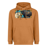Meerkat Charolais and black angus bull with sunflower and leopard Heavyweight Hoodie - RanaPortraitStore