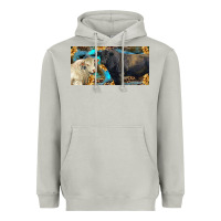 Moon Dust Charolais and black angus bull with sunflower and leopard Heavyweight Hoodie - RanaPortraitStore
