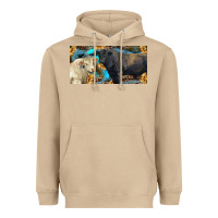 Mushroom Charolais and black angus bull with sunflower and leopard Heavyweight Hoodie - RanaPortraitStore