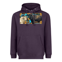 Plum Charolais and black angus bull with sunflower and leopard Heavyweight Hoodie - RanaPortraitStore
