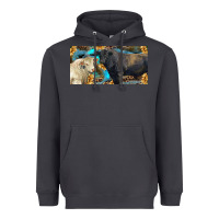 Smoke Charolais and black angus bull with sunflower and leopard Heavyweight Hoodie - RanaPortraitStore