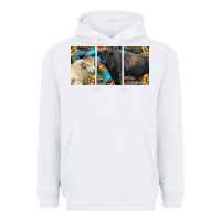 White Charolais and black angus bull with sunflower and leopard Heavyweight Hoodie - RanaPortraitStore