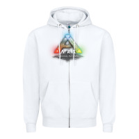White ARK SURVIVAL EVOLVED GAME PLAY Zipper Hoodie - artisFamous