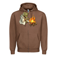 Chestnut Yoda is warming up Zipper Hoodie - artisFamous