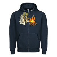 Navy Yoda is warming up Zipper Hoodie - artisFamous