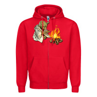 Red Yoda is warming up Zipper Hoodie - artisFamous