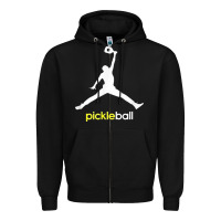 Black funny pickleball Zipper Hoodie - artisFamous