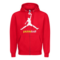 Red funny pickleball Zipper Hoodie - artisFamous