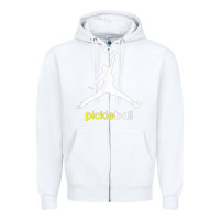 White funny pickleball Zipper Hoodie - artisFamous