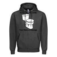 Charcoal Heather toilet Zipper Hoodie - artisFamous