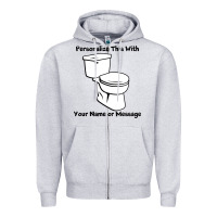 Heather Grey toilet Zipper Hoodie - artisFamous