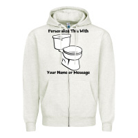Oatmeal Heather toilet Zipper Hoodie - artisFamous