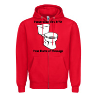 Red toilet Zipper Hoodie - artisFamous