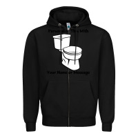 Black toilet Zipper Hoodie - artisFamous