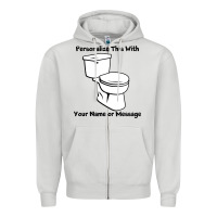 Dove Grey toilet Zipper Hoodie - artisFamous