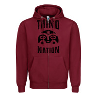 Burgundy Taino Nation Gift Puerto Rico Zipper Hoodie - artisFamous