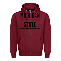 Burgundy Michigan MI State vintage Athletic Style Zipper Hoodie - artisFamous