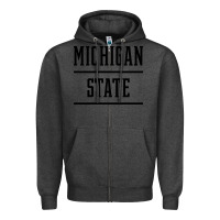 Charcoal Heather Michigan MI State vintage Athletic Style Zipper Hoodie - artisFamous