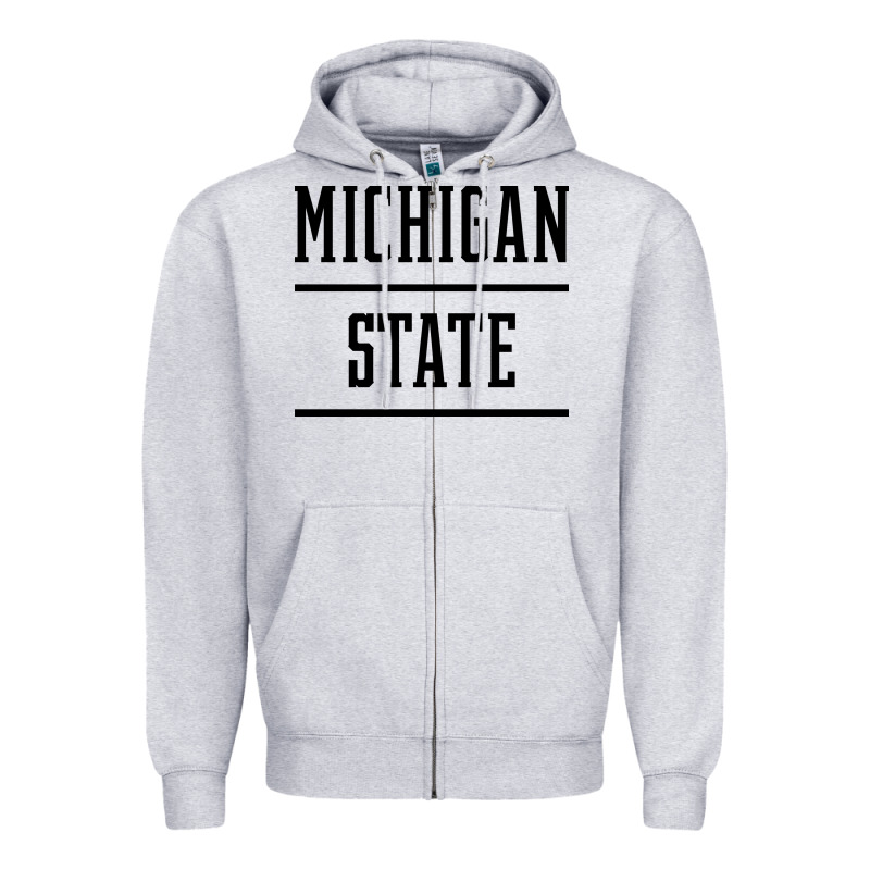 Michigan Mi State Vintage Athletic Style Zipper Hoodie by artisFamous | Teevron