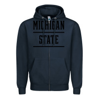Navy Michigan MI State vintage Athletic Style Zipper Hoodie - artisFamous