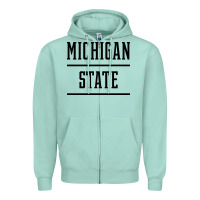 Seafoam Michigan MI State vintage Athletic Style Zipper Hoodie - artisFamous