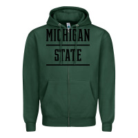 Sports Green Michigan MI State vintage Athletic Style Zipper Hoodie - artisFamous