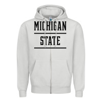 Dove Grey Michigan MI State vintage Athletic Style Zipper Hoodie - artisFamous