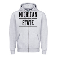 Heather Grey Michigan MI State vintage Athletic Style Zipper Hoodie - artisFamous